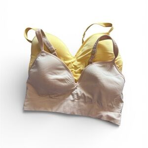 Athleta Yellow and Pink Bralette Set